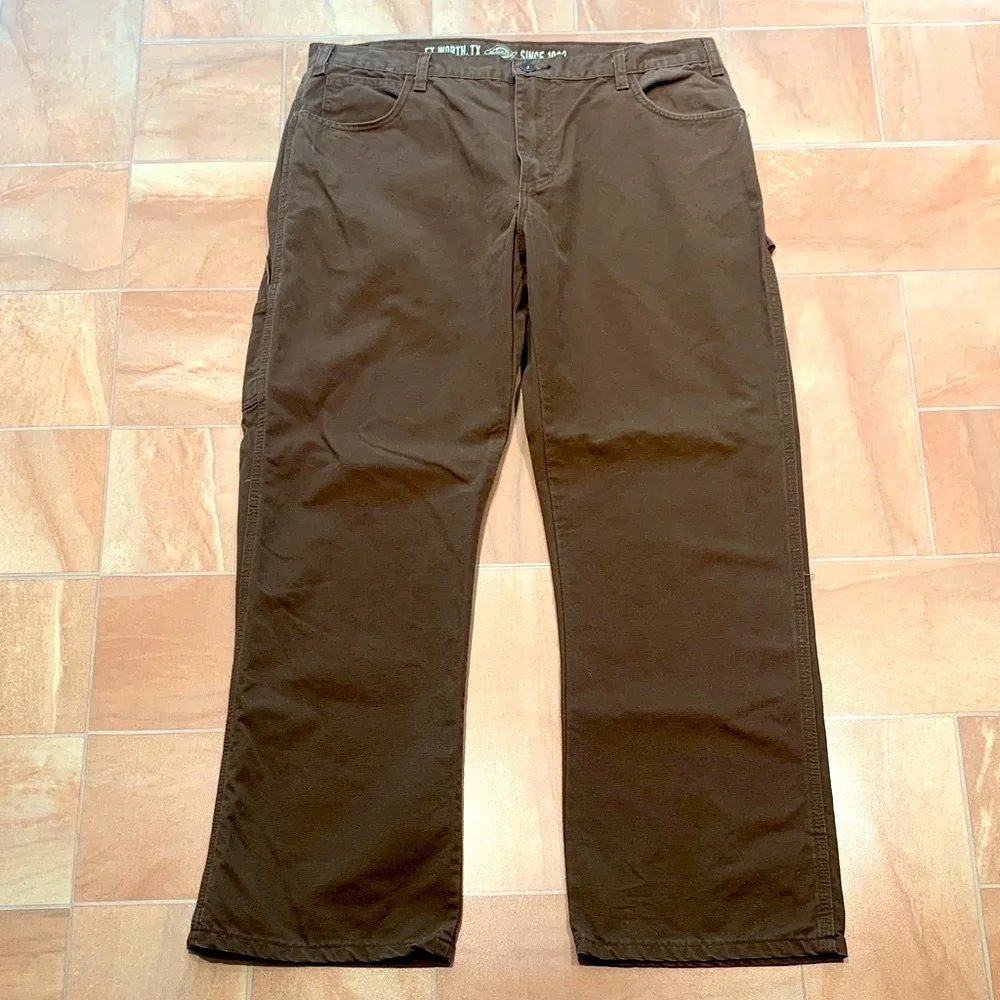 Dickies Men's Brown 34 x 30 Cargo Straight Leg Relaxed Fit Denim Jeans Pants